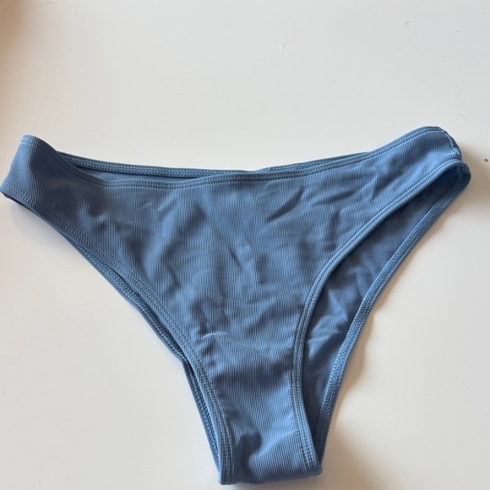 Zaful Blue Ribbed Bikini Bottom